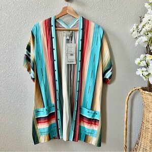 NEW Silverado Morgan Kimono Colorado Crystal Size Small Serape Stripe Western